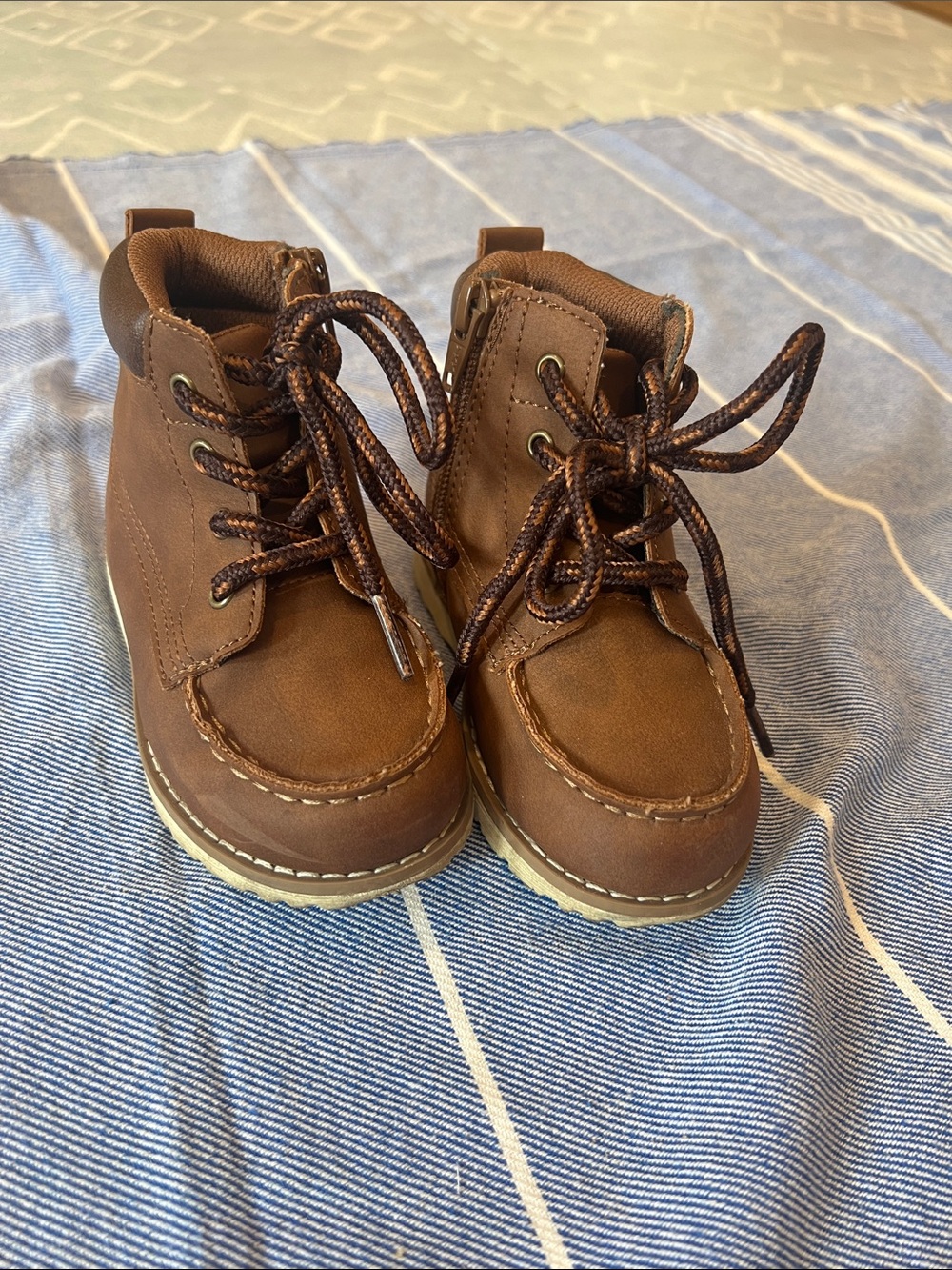 Brown Toddler Lace-Up Ankle Boots - Classic Casual